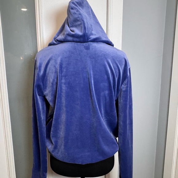 Fila Women's Blue Velour Hoodie - Picture 2 of 8